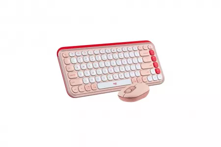 Logitech Pop Icon Combo Pack Teclado Ratón Inalámbrico Rosa