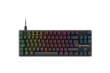 Newskill Serike V2 Blanco Tastiera Meccanica Gaming, Switch Red Hot-Swap, Poggiapolsi Magnetico, RGB