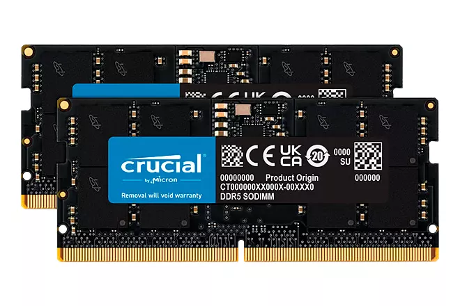 Crucial 32GB Kit (2 x 16GB) DDR5-5200 SODIMM - Memoria RAM