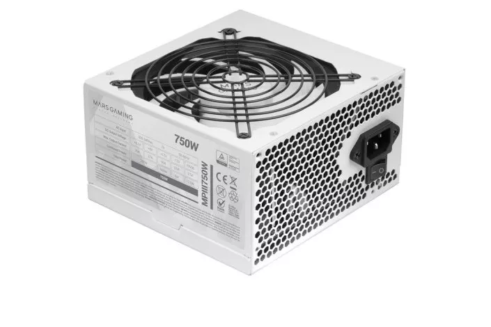 Mars Gaming MPIII750 Fuente Alimentación PC ATX 750W 5 Años Garantía 85% Eficiencia Ai-rpm Blanco