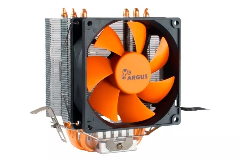 Argus SU-200 Procesador Enfriador 9,2 cm Negro, Naranja, Disipador de CPU