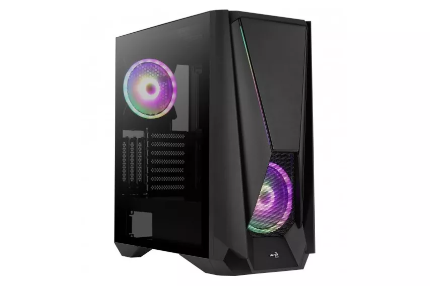 Aerocool Visor Cristal Templado USB 3.1 RGB Negra