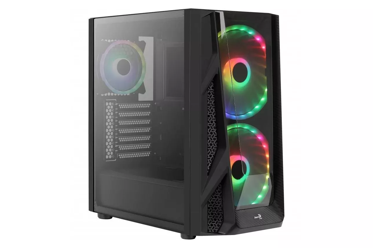 Aerocool NightHawk Duo ARGB Cristal Templado USB 3.0 Negra