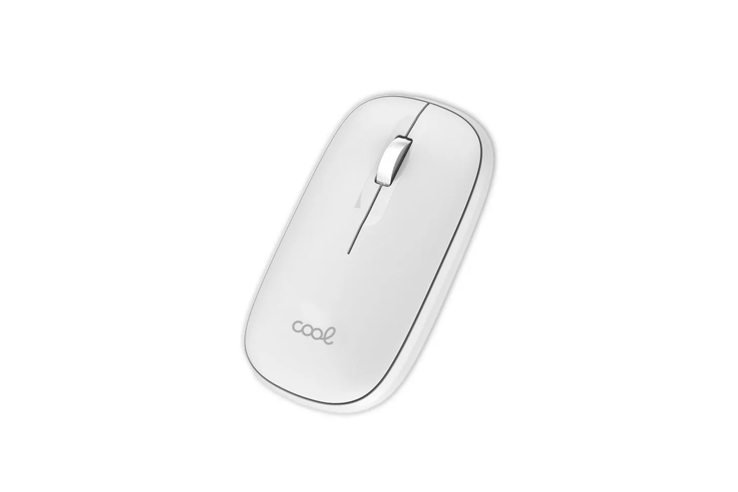 Cool Slim Ratón Inalámbrico 2 en 1 (Bluetooth + Adap. USB) Blanco