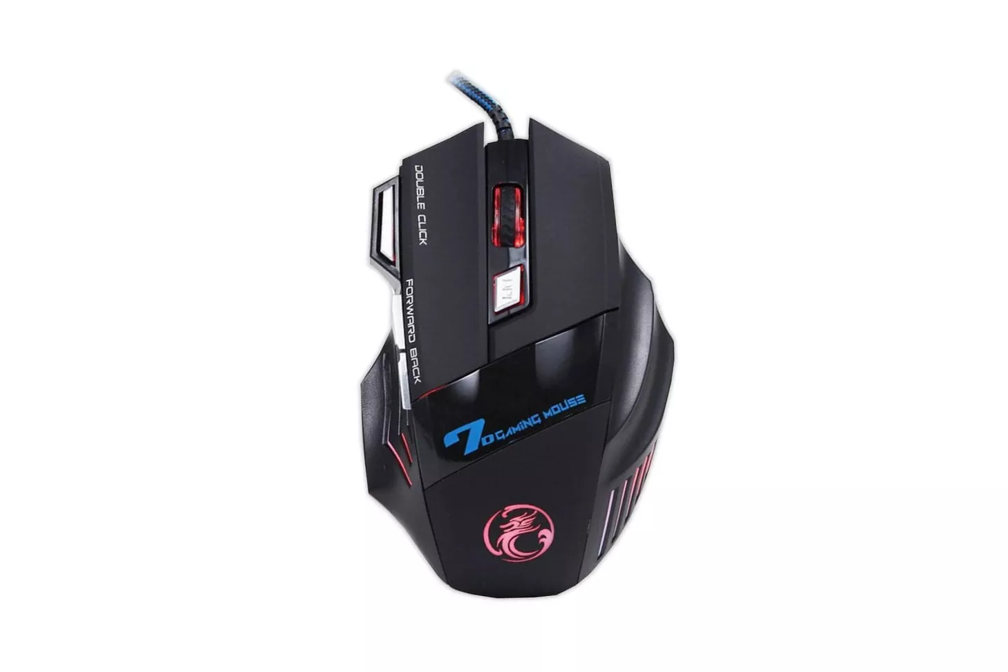 Klack X7 Ratón Gaming LED Ergonómico con 7 Botones 5500 DPI Negro