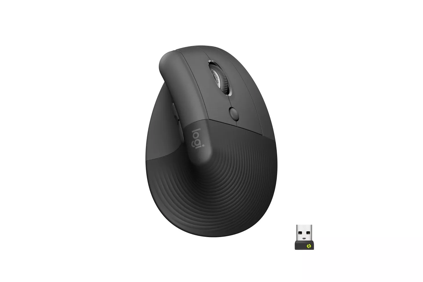 Logitech Lift Ratón Inalámbrico Vertical para Diestros 4000 DPI Gris-Negro