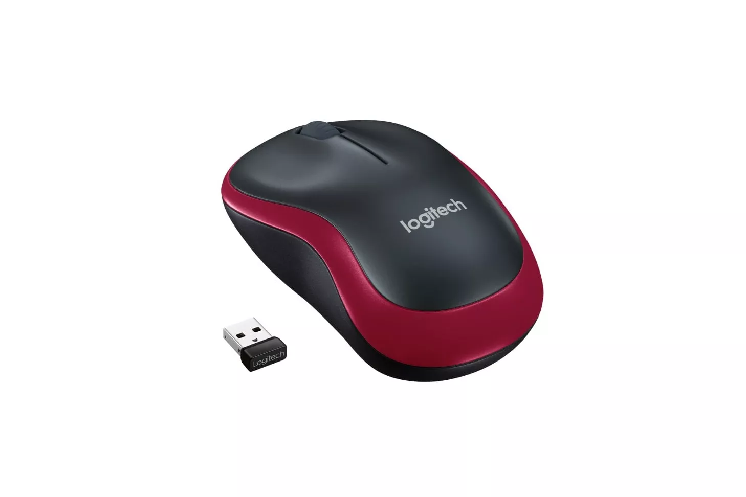 Logitech M185 Ratón Inalámbrico 1000DPI Rojo