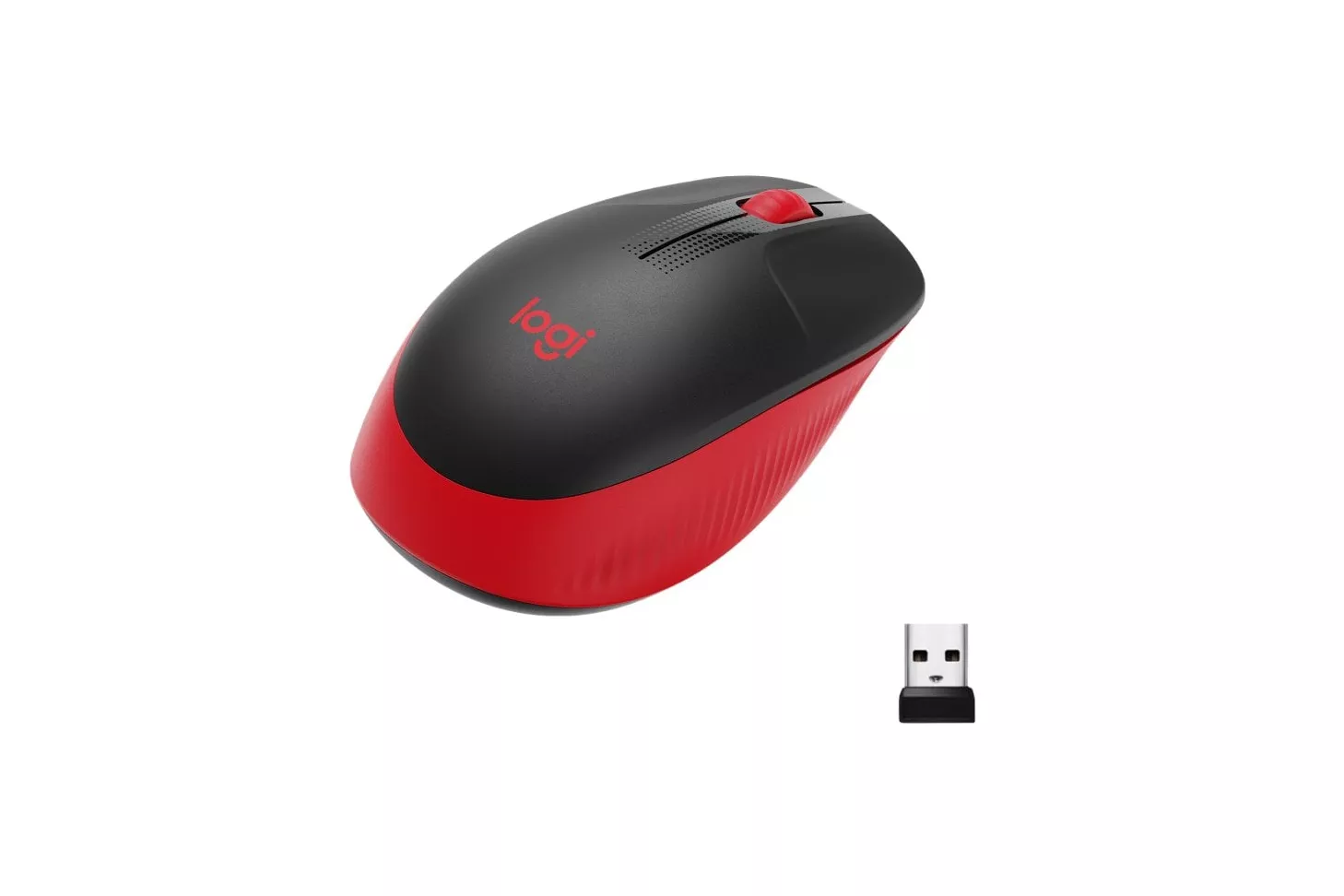 Logitech M190 Ratón Inalámbrico 1000DPI Rojo