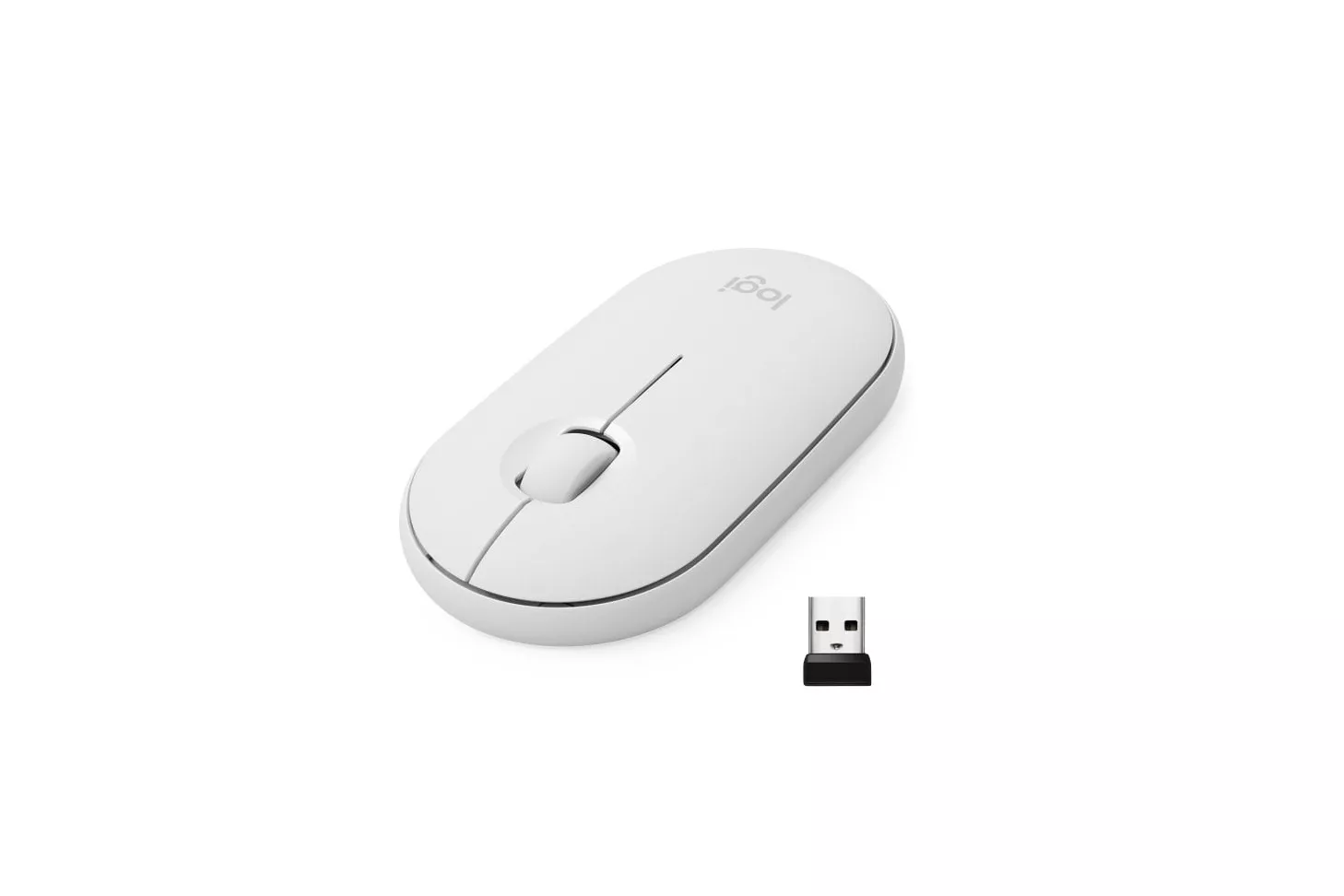 Logitech Pebble M350 Ratón Óptico Inalámbrico Blanco