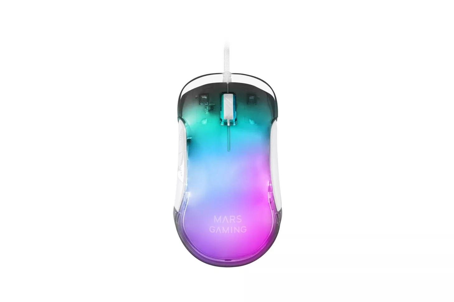 Mars Gaming MMGLOWW Ratón Gaming RGB 12800 DPI Blanco