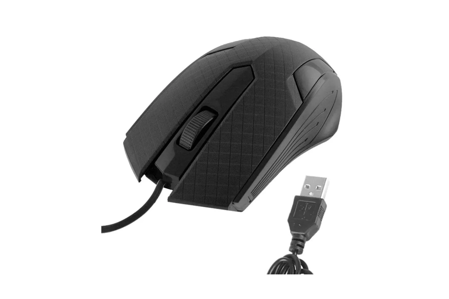 OcioDual Ratón Óptico Gaming USB 1200DPI Negro Rombos