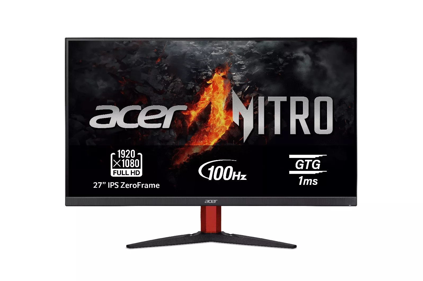 Acer - Monitor PC Gaming 69 cm (27') Acer NITRO KG272Ebmiix, 100Hz Full HD, FreeSync, con altavoces.