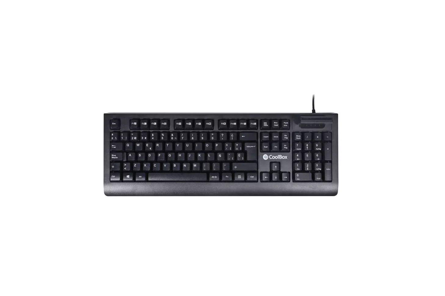 CoolBox COO-TEC04DNI Teclado USB con Lector de Tarjetas Inteligentes Negro