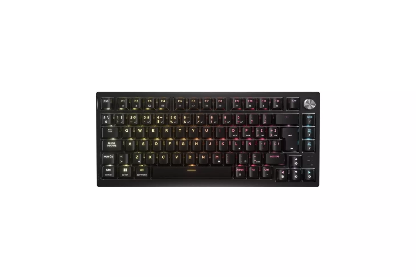 Corsair K65 PLUS WIRELESS 75% Teclado Mecánico Gaming Inalámbrico Bluetooth Switch MLX Fusion Negro