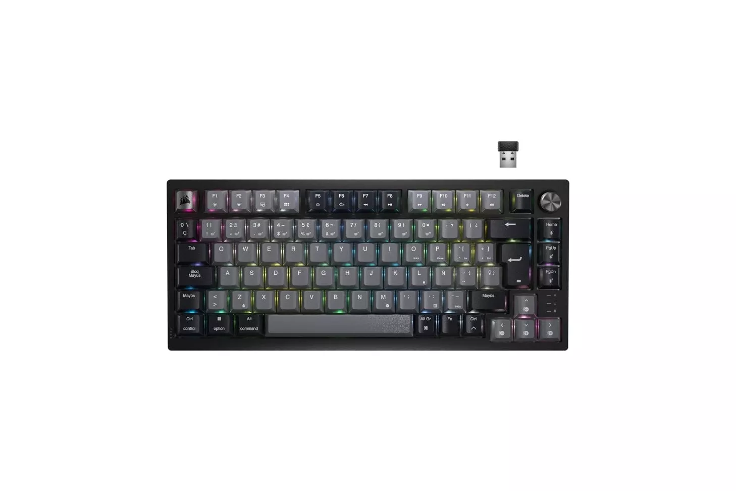 Corsair K65 PLUS WIRELESS 75% Teclado Mecánico Inalámbrico Gaming Hot Swapped MLX Red