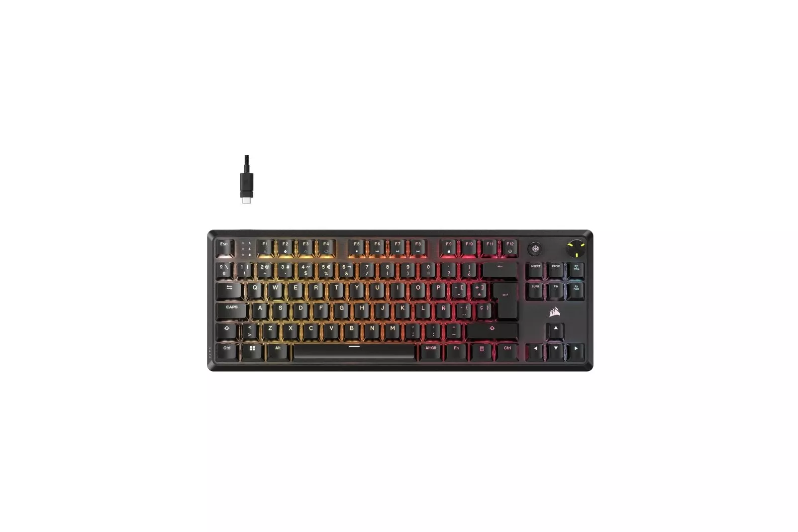 Corsair K70 CORE TKL Teclado Mecánico Gaming RGB Switch MLX Red v2 Negro