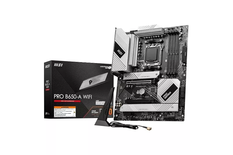 PLACA MSI PRO B650-A WIFI AMD AM5 B650 4DDR5 256GB HDMI+DP 6SATA3+2M.2 2.5GBE+WIFI6E+BT5.3 11USB3.2 ATX