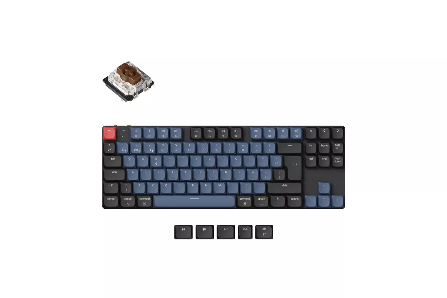 Keychron K1 Pro QMK/VIA Teclado Mecánico Inalámbrico Low Profile RGB Backlight Switch Brown