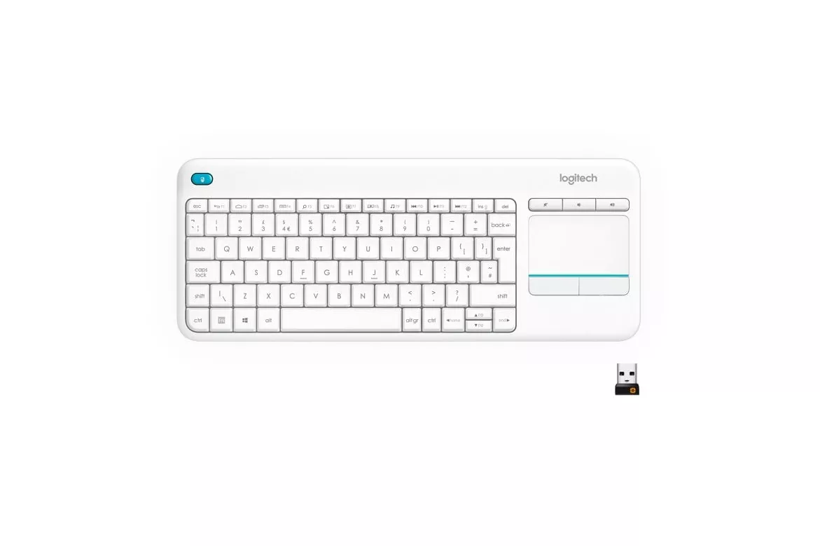 Logitech K400+ Teclado Inalámbrico con Touchpad Blanco