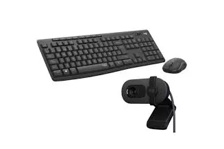 Logitech MK295 Silent Wireless Combo Ratón y Teclado Inalámbricos + Logitech Brio 100 Webcam FullHD