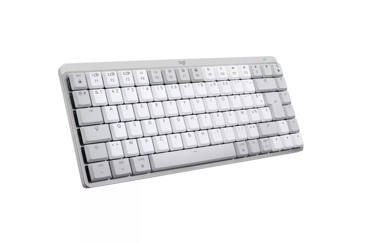 Logitech Master Series MX Mechanical Mini for Mac - Clavier - rétroéclairé - sans fil - Bluetooth LE - AZERTY - Français - commutateur : Tactile Silencieux - gris pâle