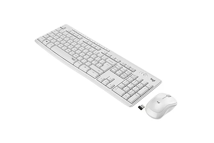 Logitech MK295 Silent - Ensemble clavier et souris - sans fil - 2.4 GHz - Français - blanc cassé