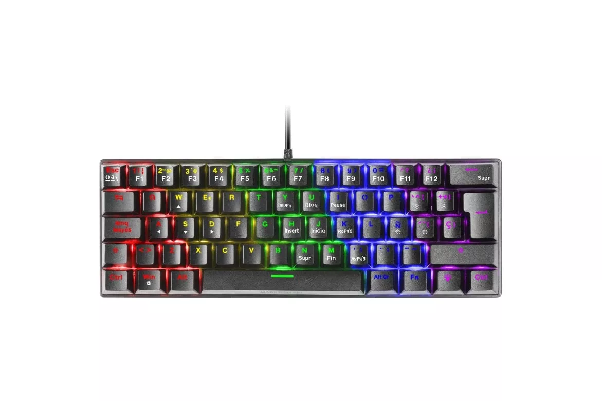 Mars Gaming MK60 Teclado Mecánico Negro FRGB Switch Azul Layout Español