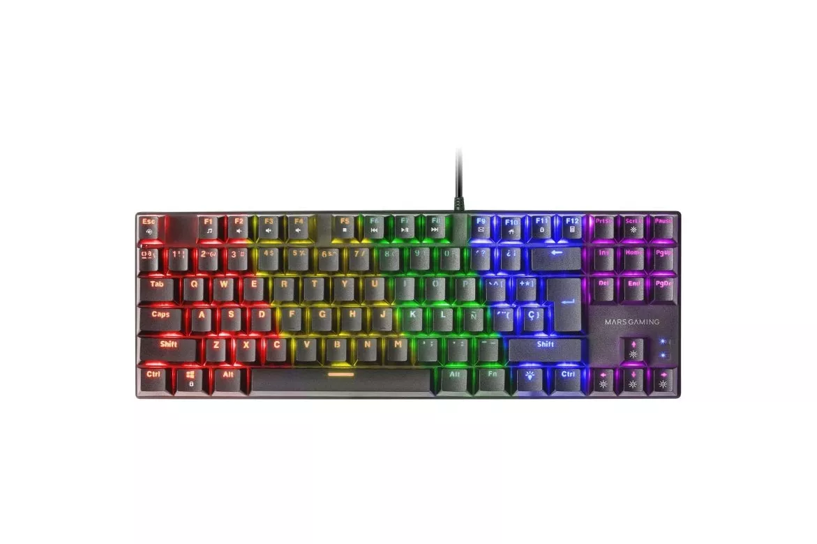 Mars Gaming MK80 Teclado Mecánico Negro FRGB Switch Azul Layout Español