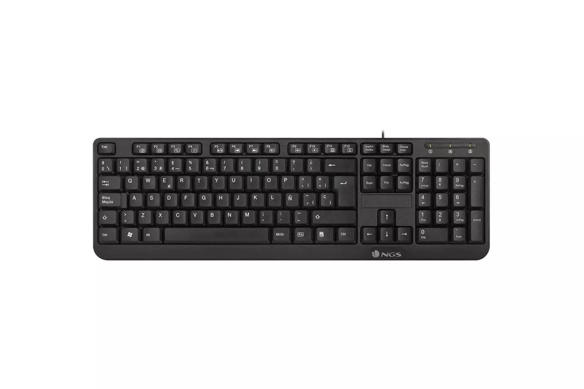 NGS Funky V3 Teclado USB Multimedia Plug & Play 1.4m Qwerty Español Negro