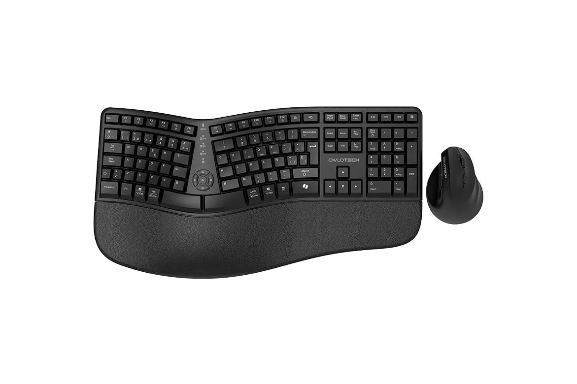 Owlotech EMK500 Combo Teclado y Ratón Ergonómico Wireless Negro