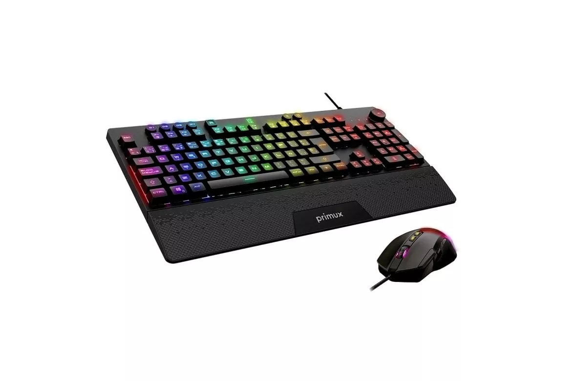 Primux Iox Gaming GT-560 Combo Gaming Teclado RGB + Ratón 10000DPI Negros