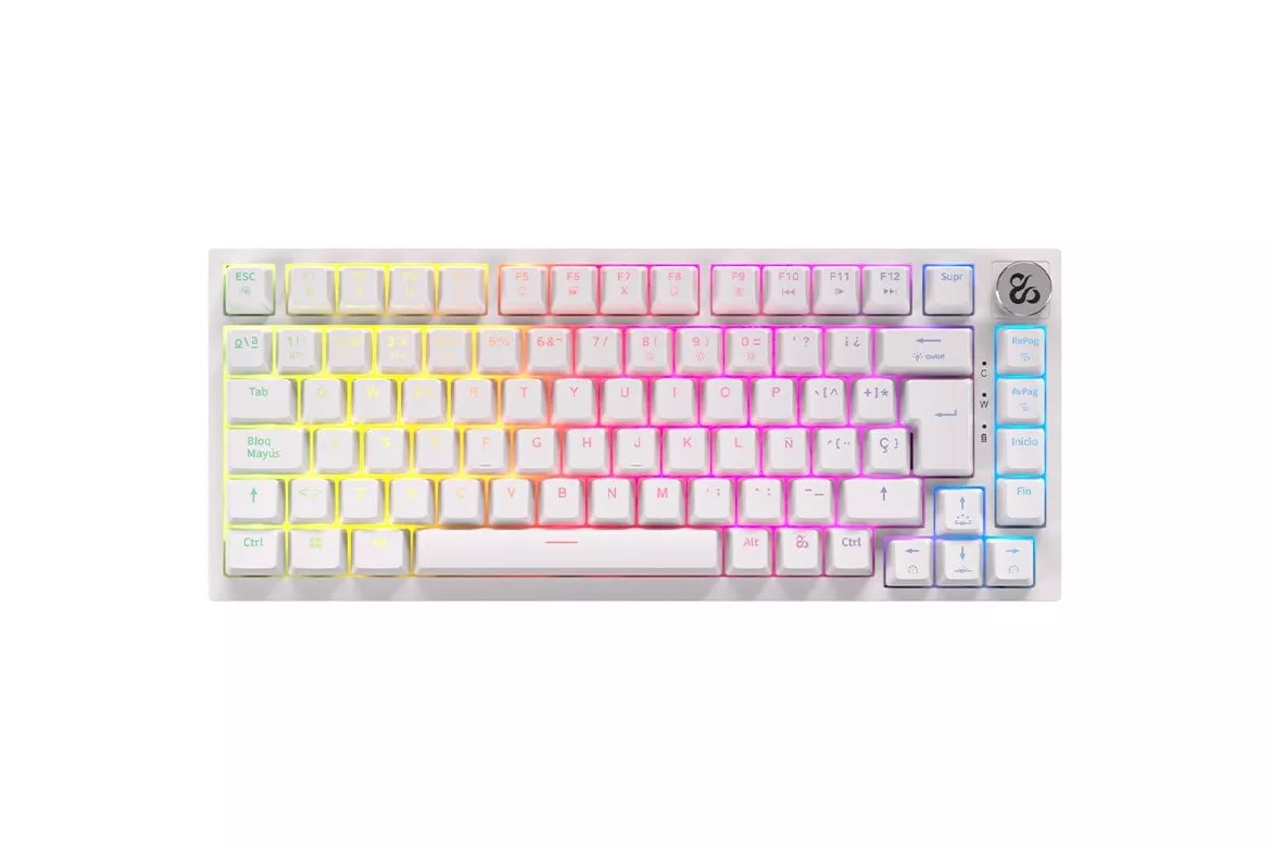 Newskill Pyros PRO Teclado Gaming Inalámbrico Mecánico 75% Hotswap Blanco