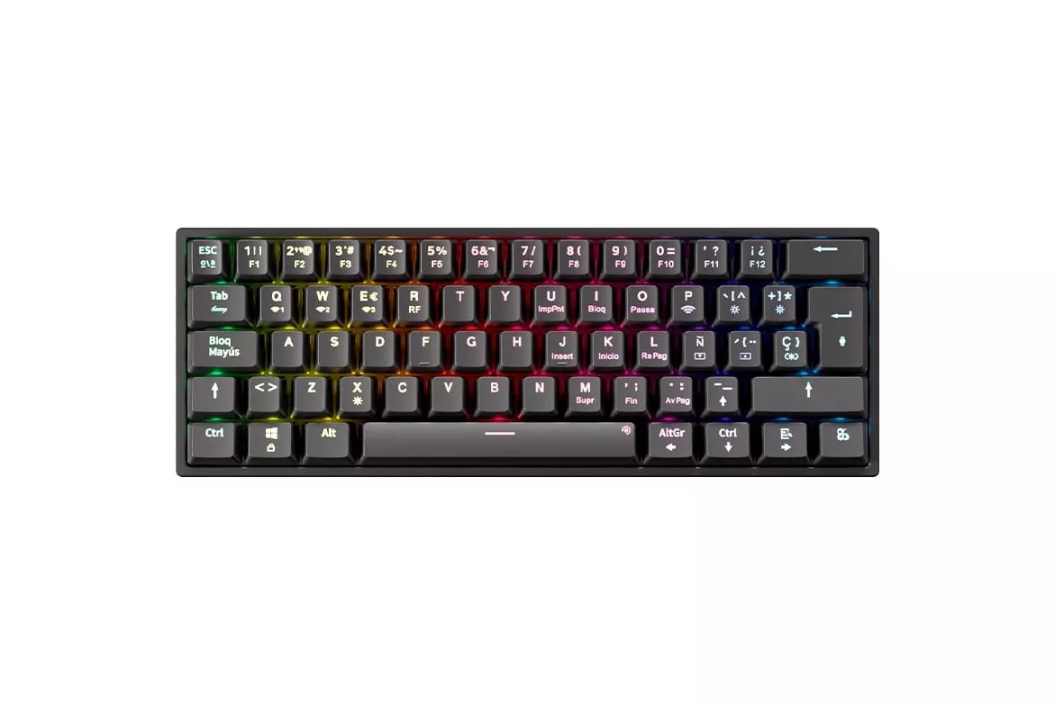 Newskill Pyros V2 Teclado Gaming Inalámbrico Mecánico 60% Hotswap Negro