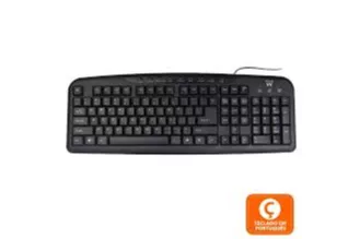 Teclado Ewent Multimédia USB PT Negro