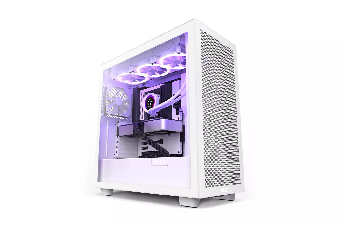 NZXT H7 Flow Cristal Templado USB 3.2 Blanca