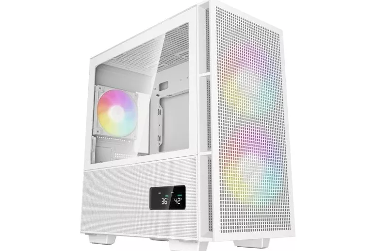 DeepCool CH360 ARGB DIGITAL Micro Torre mATX Cristal Templado USB-C Blanca