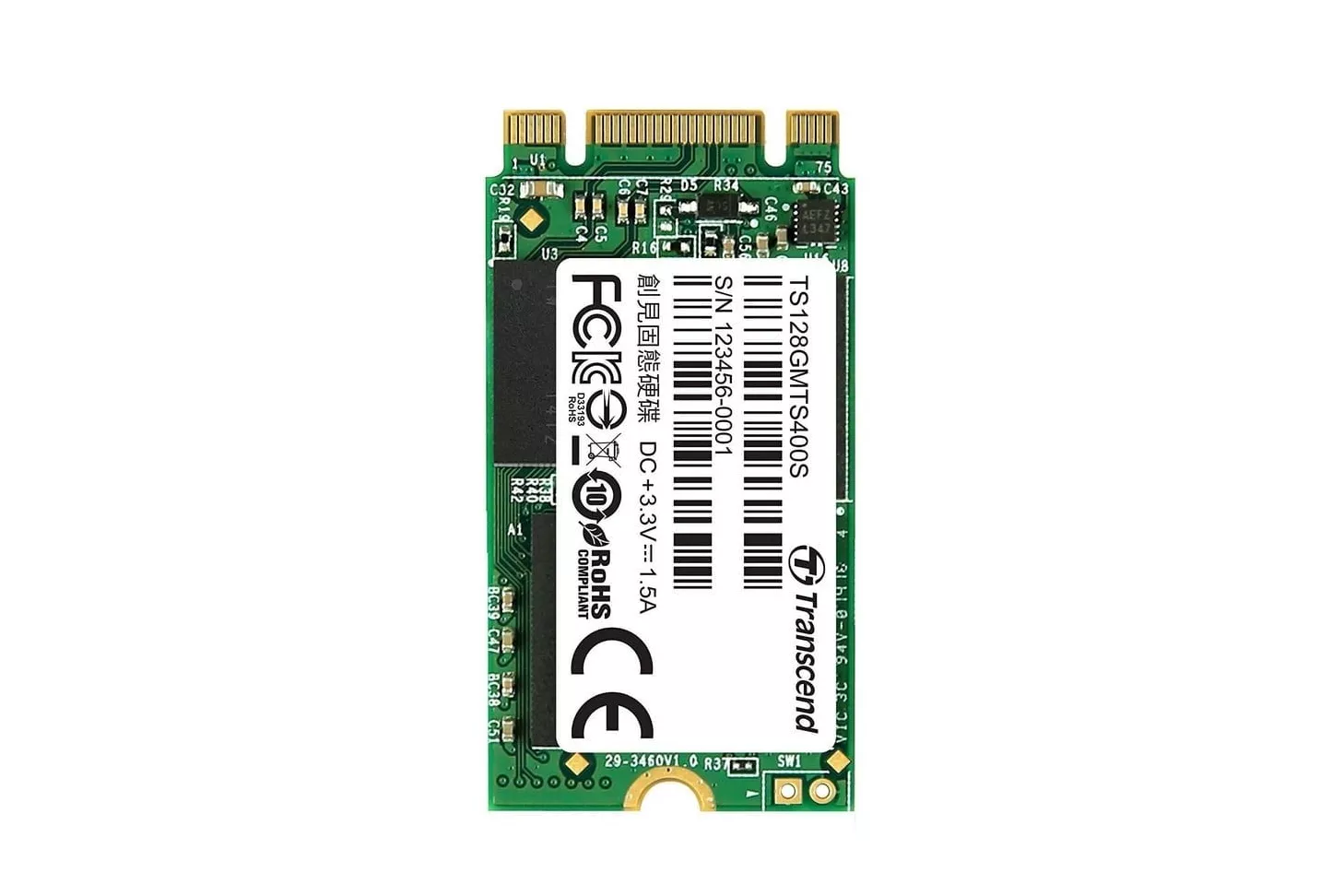 Transcend M.2 MTS400 SSD 128GB SATA 3