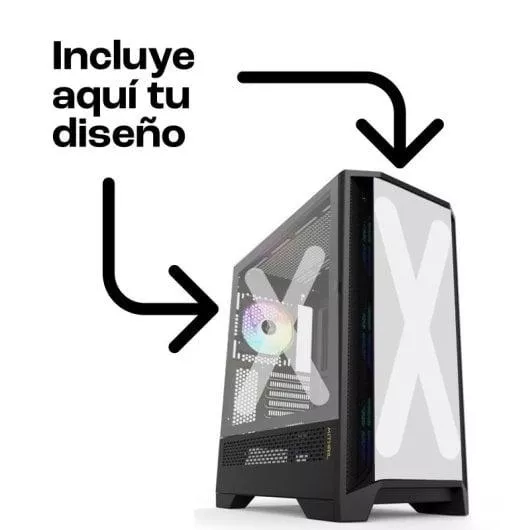 Forgeon Mithril ARGB Mesh Torre ATX Negra + Cristal y Frontal Personalizable