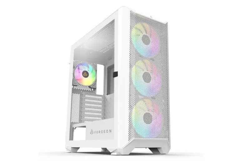 Forgeon Arcanite ARGB Mesh Torre ATX Blanco + Cristal Personalizable