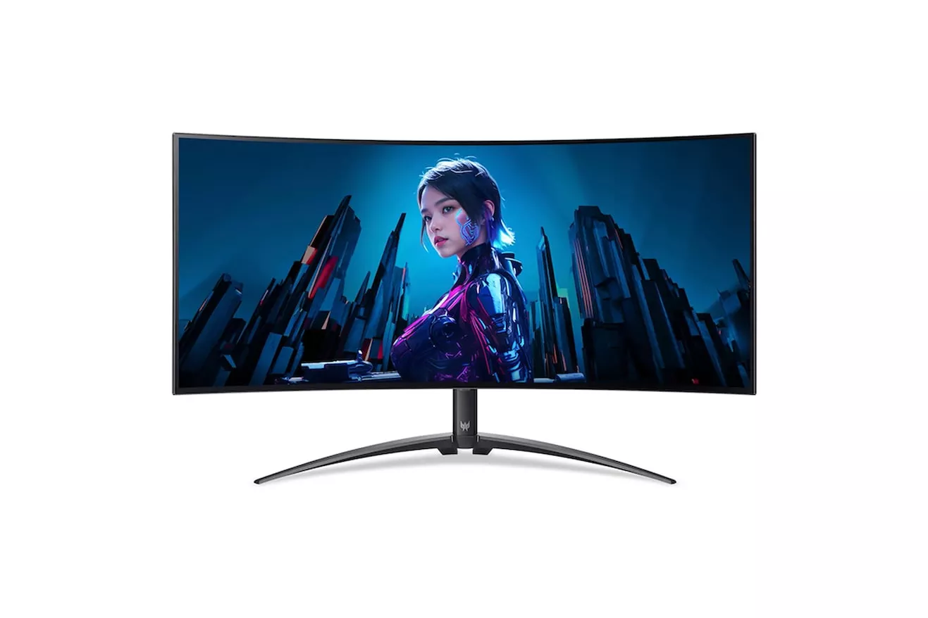 Acer - Monitor PC Gaming Curvo 86,42 cm (34') Acer PREDATOR X34Xbmiiphuzx OLED, 240 Hz, WQHD, AMD Freesyn Premium, con altavoces.