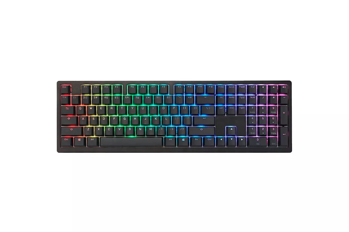 Teclado Mecânico Ducky Zero 6108 100% Classic Black RGB Tri-Mode Connect MX2A-Brown (ES)