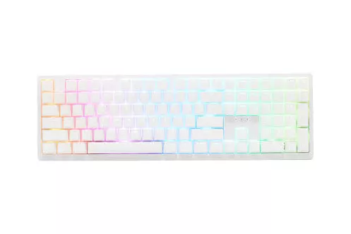 Teclado Mecânico Ducky Zero 6108 100% Pure White RGB Tri-Mode Connect MX2A-Red (ES)