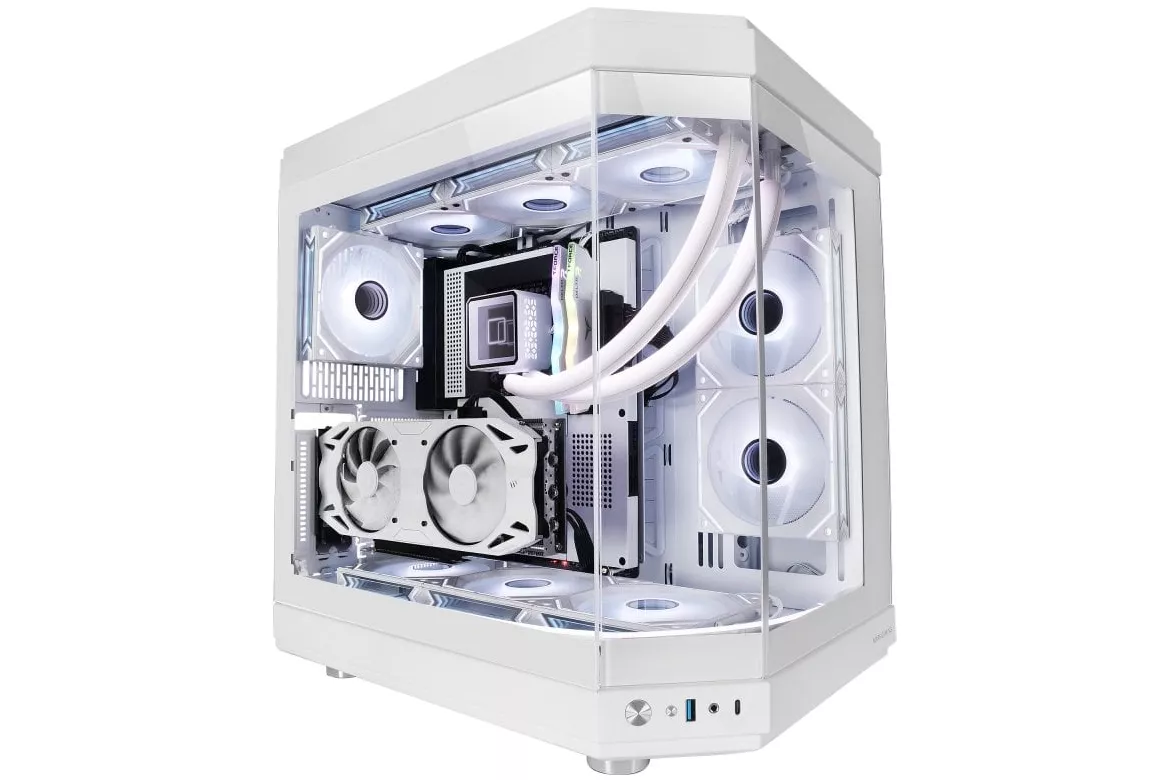 Mars Gaming MC-3T Semitorre ATX Triple Cristal Templado 3x Slots PCI Verticales USB-C 3.0 Blanca