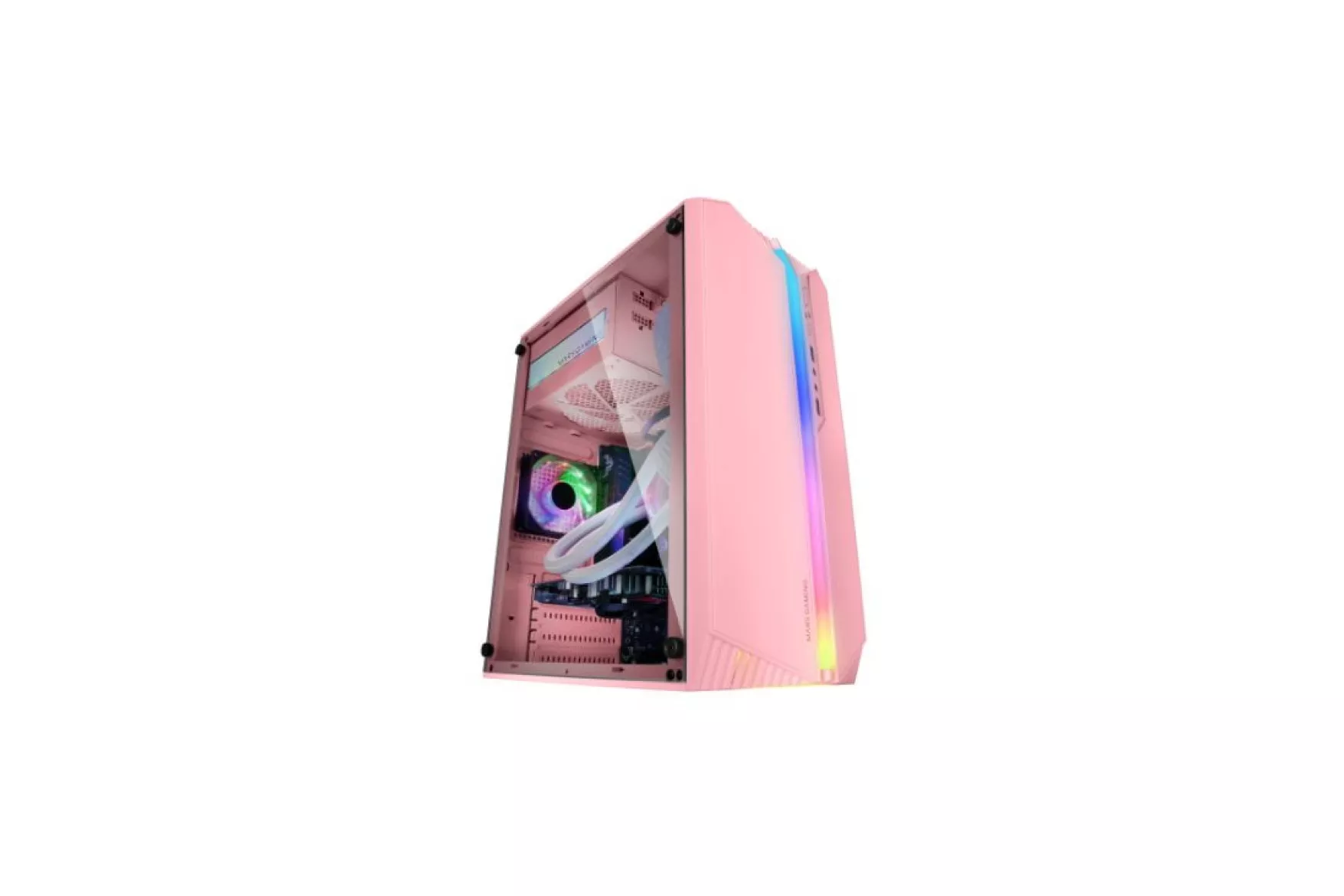 Mars Gaming MC-S1 Caja PC Micro-ATX Ultra-Compacta ARGB 12 Modos USB 3.0 Ventana Rosa