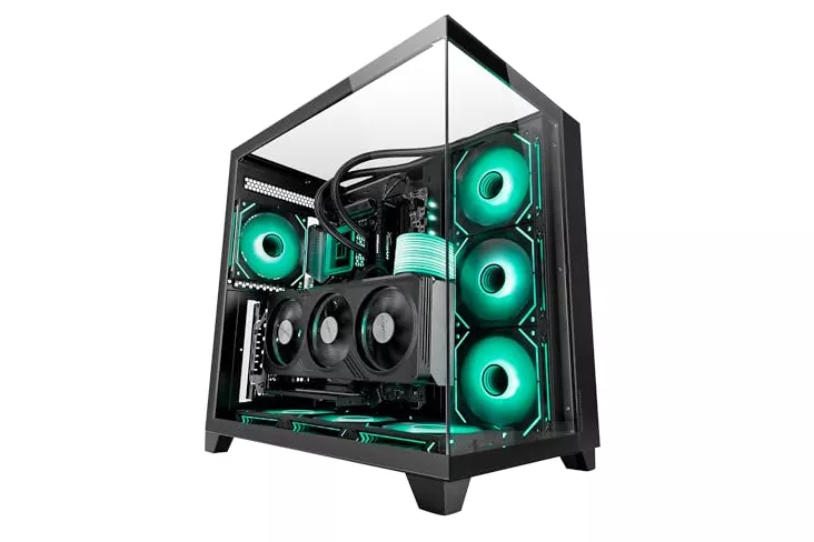 Mars Gaming Mc-3c Caja Atx Vista 3d Triple Cristal Templado Diseño Doble Cámara Lateral Negro