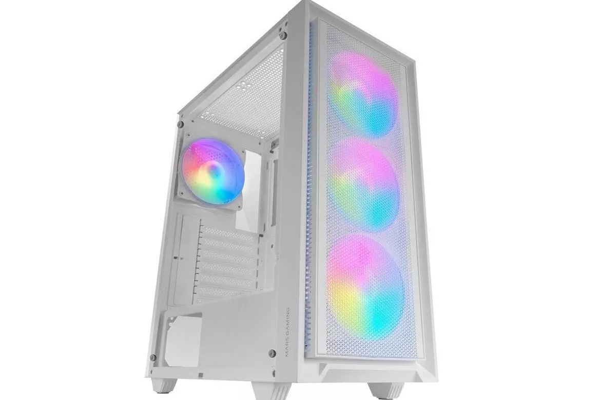 Mars Gaming MC-AIR Caja Gaming ATX 4x Ventiladores FRGB 12cm Frontal Mesh Cristal Templado Blanco