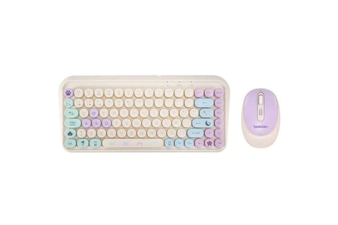 FR-TEC PC Tanooki Pack Teclado + Ratón Inalámbrico 1600DPI