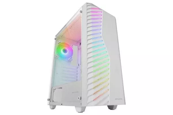 Mars Gaming MC-VOLT Caja ATX Ventilador ARGB 120mm Rejilla Frontal ARGB Cristal Templado Blanco