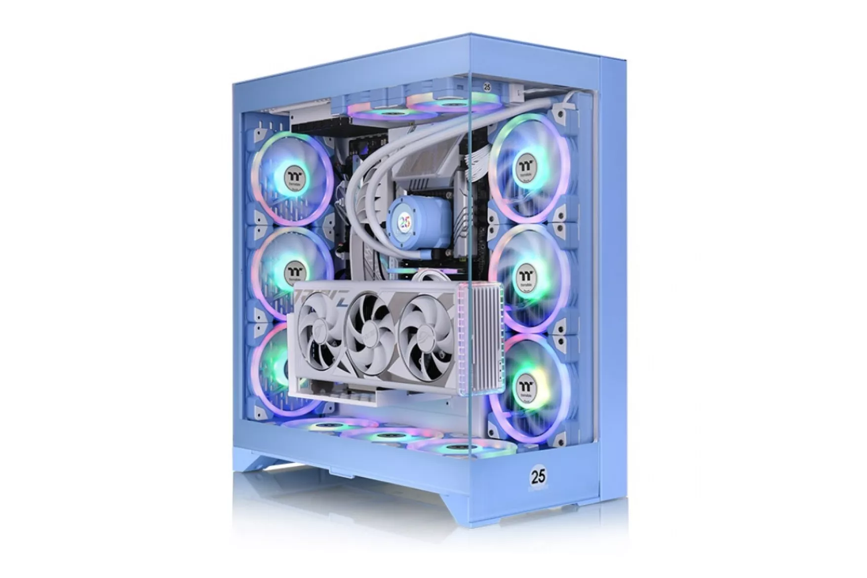 Thermaltake CTE E600 MX ARGB Hydrangea Blue Mid Tower EATX Cristal Templado USB-C Azul