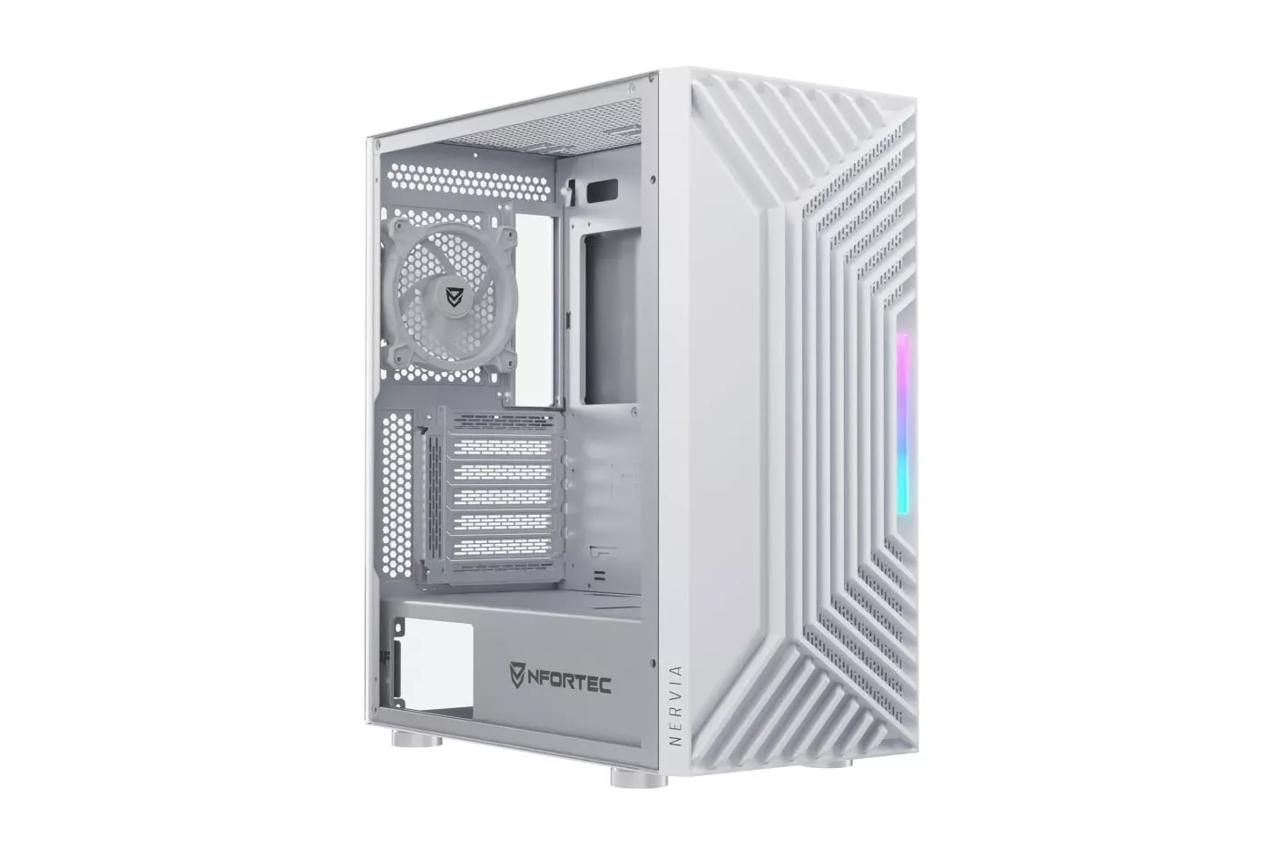 Nfortec Nervia Black ARGB Cristal Templado USB 3.0 Blanca